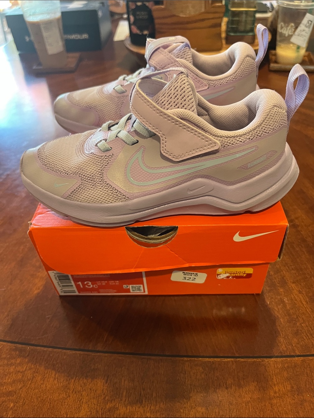 Nike Kids Lavender Velcro Athletic Sneakers